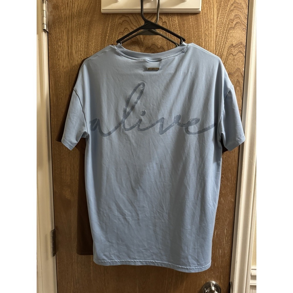 Gymshark Whitney Simmons Light Blue Spandex Workout T-Shirt Size XSmall Alive
